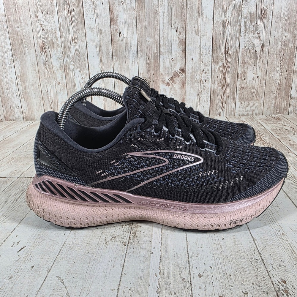 Brooks Glycerin GTS 19 Womens Running Shoes Black Rose Gold 1203441B074 Size 9